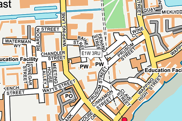 E1W 3RU map - OS OpenMap – Local (Ordnance Survey)