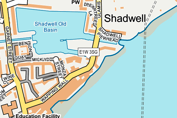 E1W 3SG map - OS OpenMap – Local (Ordnance Survey)