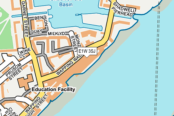 E1W 3SJ map - OS OpenMap – Local (Ordnance Survey)