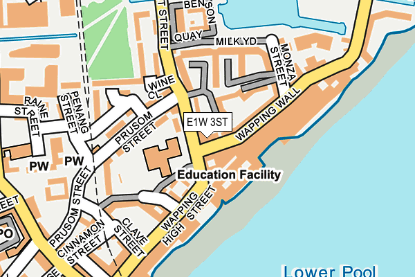 E1W 3ST map - OS OpenMap – Local (Ordnance Survey)