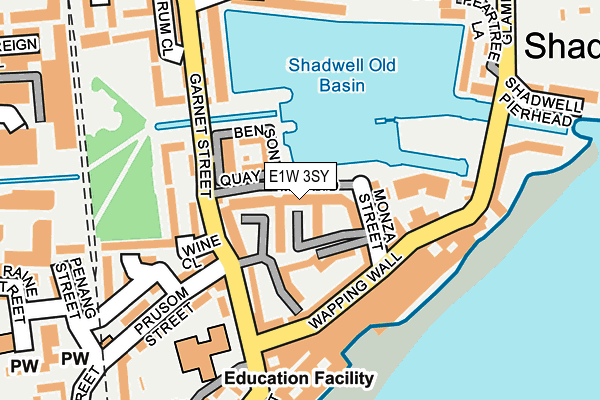 E1W 3SY map - OS OpenMap – Local (Ordnance Survey)