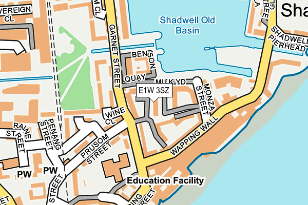 E1W 3SZ map - OS OpenMap – Local (Ordnance Survey)