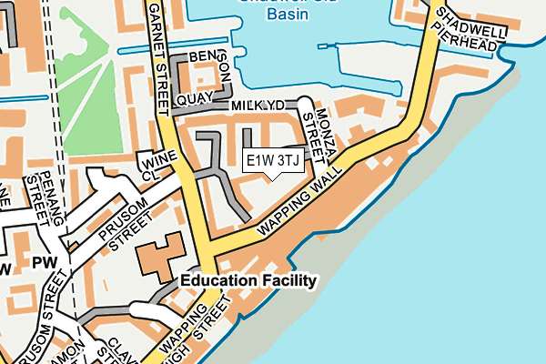 E1W 3TJ map - OS OpenMap – Local (Ordnance Survey)