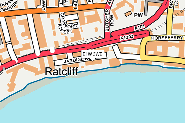 E1W 3WE map - OS OpenMap – Local (Ordnance Survey)