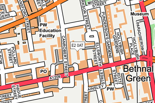E2 0AT map - OS OpenMap – Local (Ordnance Survey)
