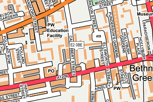 E2 0BE map - OS OpenMap – Local (Ordnance Survey)