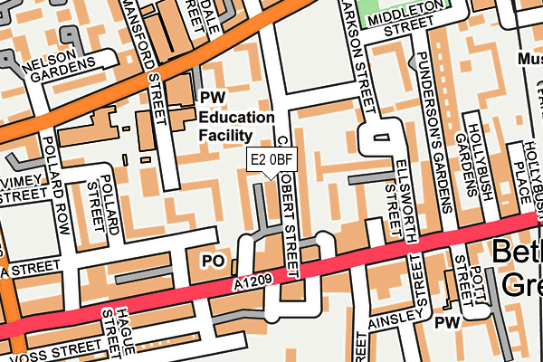 E2 0BF map - OS OpenMap – Local (Ordnance Survey)