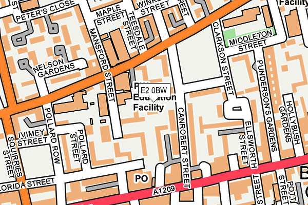 E2 0BW map - OS OpenMap – Local (Ordnance Survey)