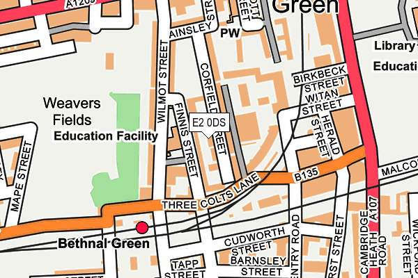 E2 0DS map - OS OpenMap – Local (Ordnance Survey)