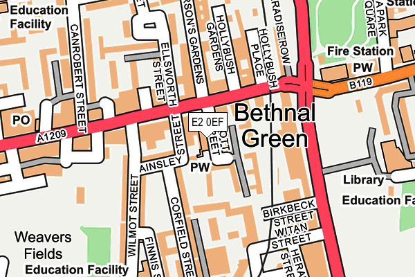 E2 0EF map - OS OpenMap – Local (Ordnance Survey)