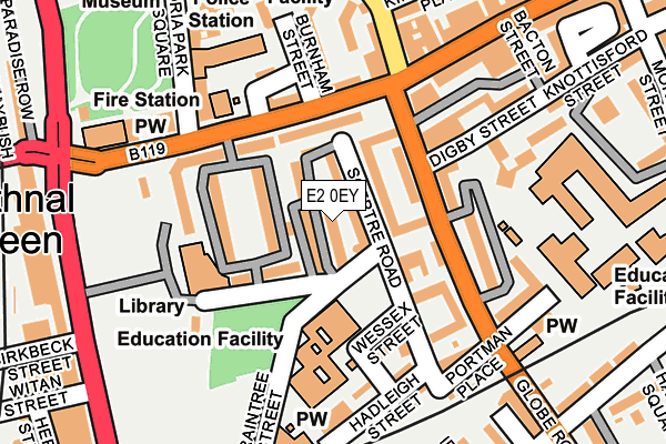 E2 0EY map - OS OpenMap – Local (Ordnance Survey)