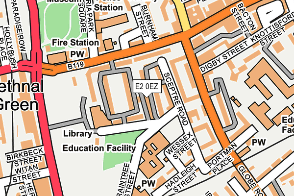 E2 0EZ map - OS OpenMap – Local (Ordnance Survey)