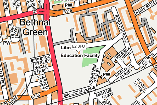 E2 0FU map - OS OpenMap – Local (Ordnance Survey)