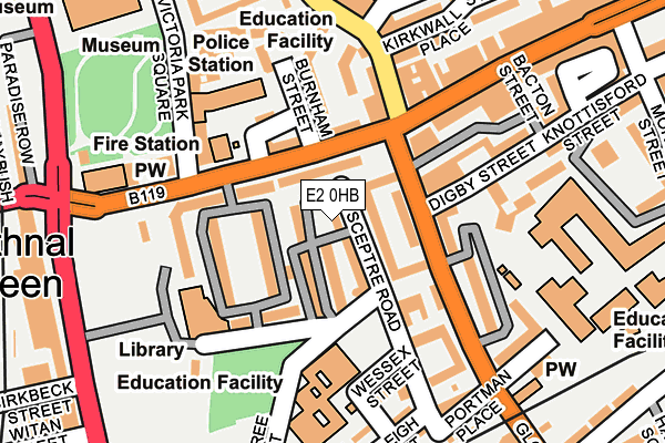 E2 0HB map - OS OpenMap – Local (Ordnance Survey)