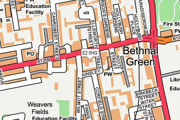 E2 0HG map - OS OpenMap – Local (Ordnance Survey)