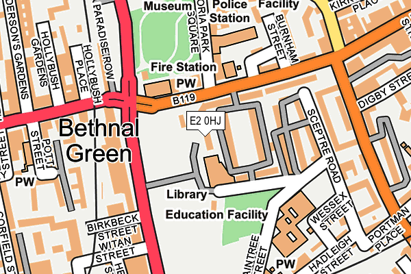 E2 0HJ map - OS OpenMap – Local (Ordnance Survey)