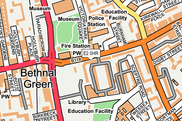 E2 0HR map - OS OpenMap – Local (Ordnance Survey)