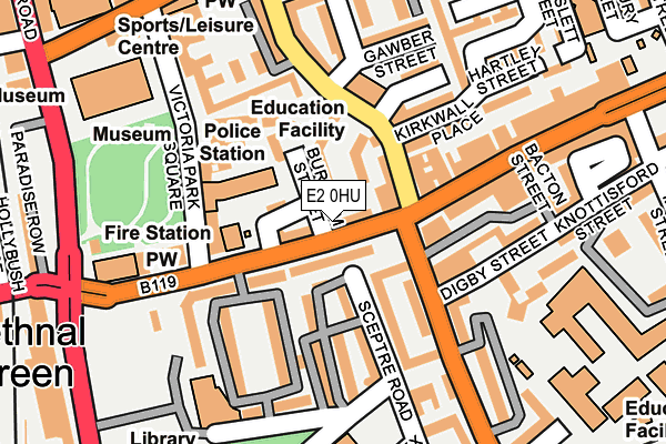 E2 0HU map - OS OpenMap – Local (Ordnance Survey)