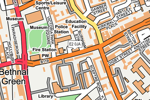 E2 0JA map - OS OpenMap – Local (Ordnance Survey)