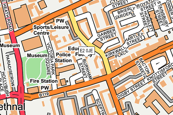 E2 0JE map - OS OpenMap – Local (Ordnance Survey)