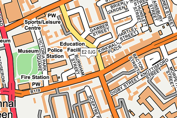 E2 0JG map - OS OpenMap – Local (Ordnance Survey)