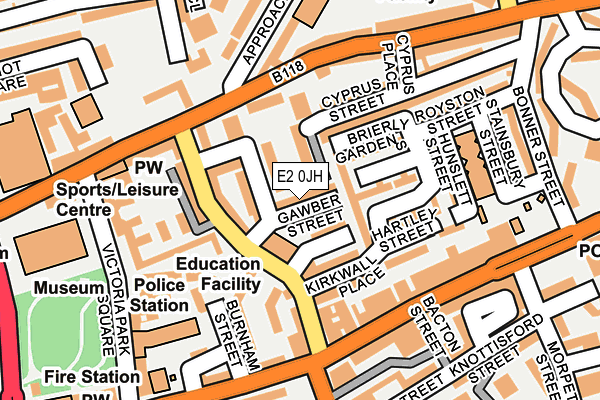 E2 0JH map - OS OpenMap – Local (Ordnance Survey)