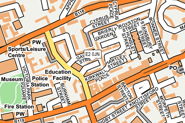 E2 0JN map - OS OpenMap – Local (Ordnance Survey)