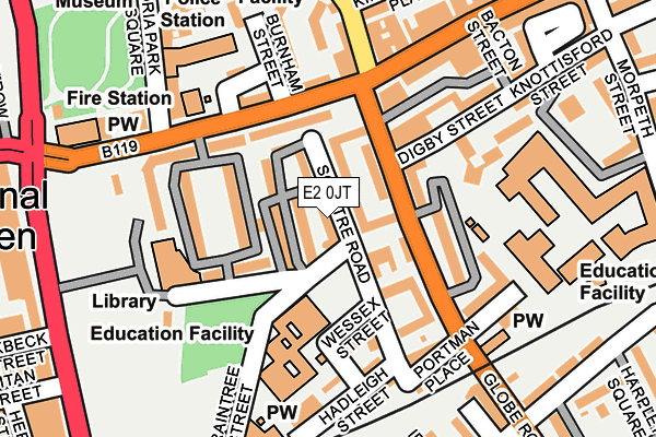E2 0JT map - OS OpenMap – Local (Ordnance Survey)