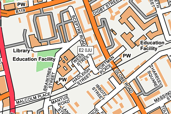 E2 0JU map - OS OpenMap – Local (Ordnance Survey)