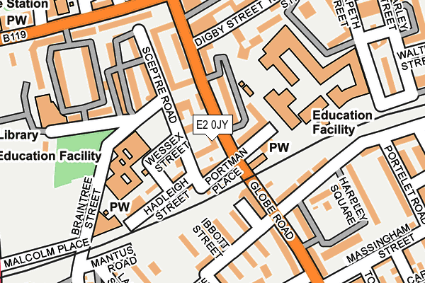 E2 0JY map - OS OpenMap – Local (Ordnance Survey)