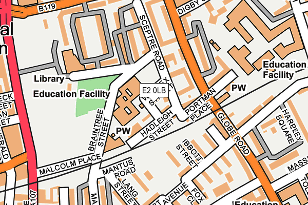E2 0LB map - OS OpenMap – Local (Ordnance Survey)