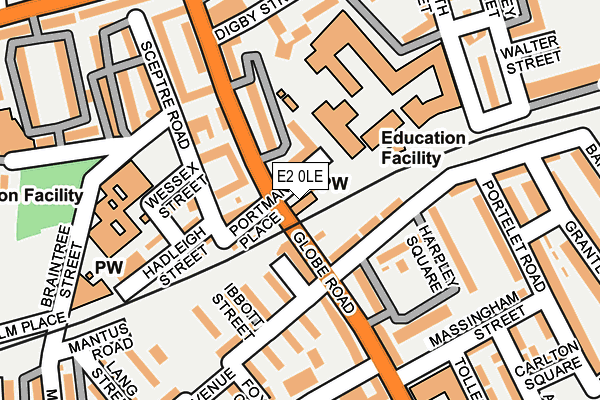 E2 0LE map - OS OpenMap – Local (Ordnance Survey)