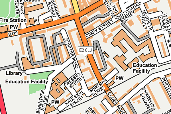 E2 0LJ map - OS OpenMap – Local (Ordnance Survey)