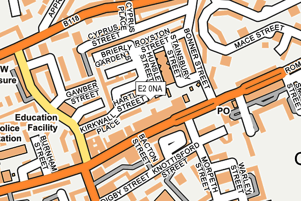 E2 0NA map - OS OpenMap – Local (Ordnance Survey)