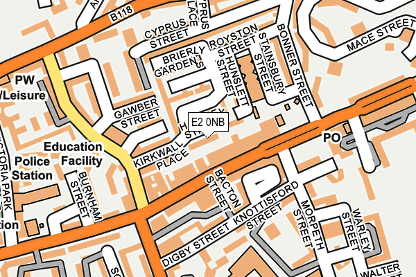 E2 0NB map - OS OpenMap – Local (Ordnance Survey)