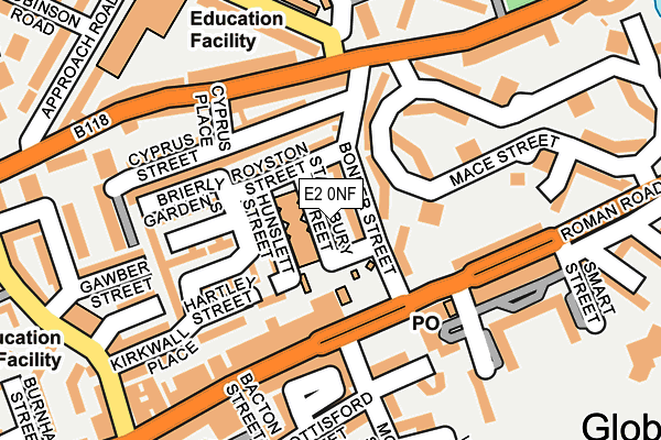 E2 0NF map - OS OpenMap – Local (Ordnance Survey)