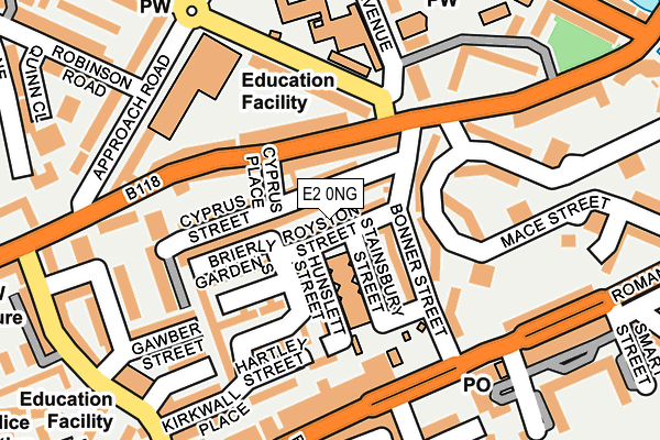 E2 0NG map - OS OpenMap – Local (Ordnance Survey)