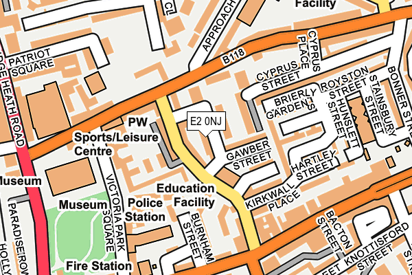 E2 0NJ map - OS OpenMap – Local (Ordnance Survey)