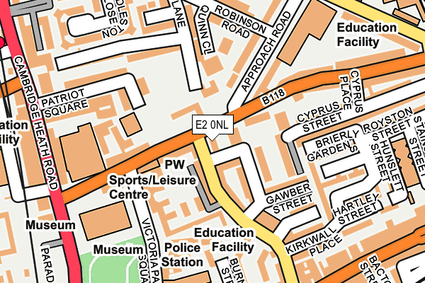 E2 0NL map - OS OpenMap – Local (Ordnance Survey)
