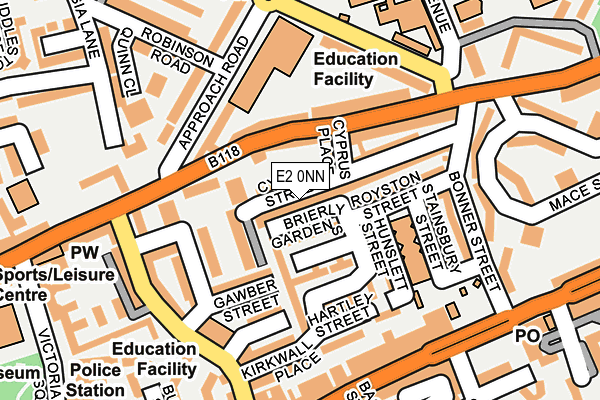 E2 0NN map - OS OpenMap – Local (Ordnance Survey)