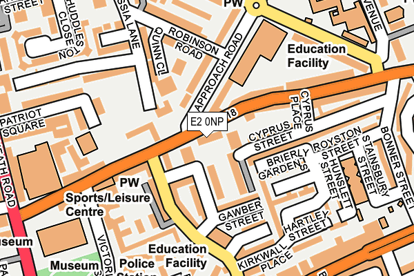 E2 0NP map - OS OpenMap – Local (Ordnance Survey)