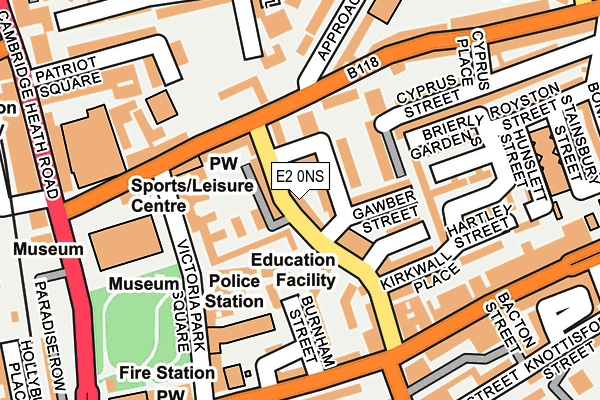 E2 0NS map - OS OpenMap – Local (Ordnance Survey)