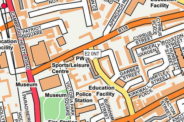 E2 0NT map - OS OpenMap – Local (Ordnance Survey)