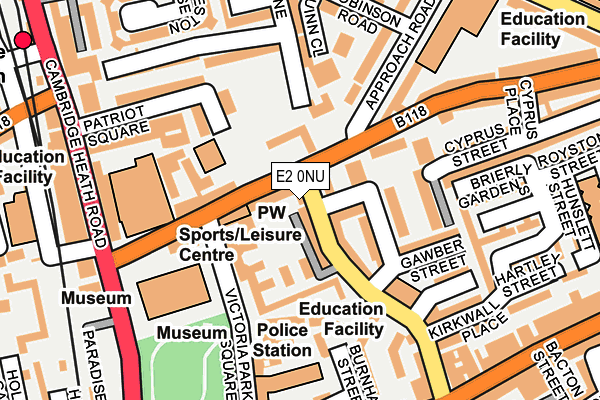 E2 0NU map - OS OpenMap – Local (Ordnance Survey)