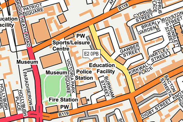 E2 0PB map - OS OpenMap – Local (Ordnance Survey)