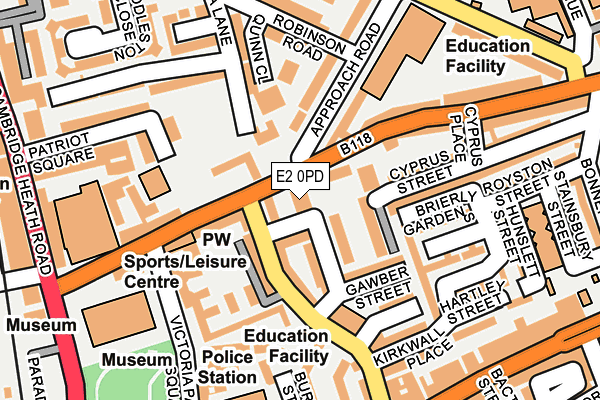 E2 0PD map - OS OpenMap – Local (Ordnance Survey)