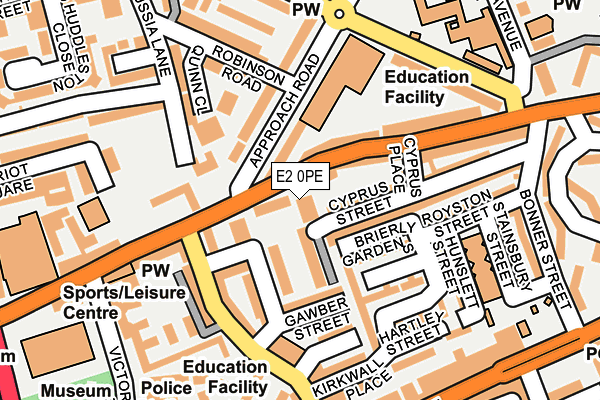 E2 0PE map - OS OpenMap – Local (Ordnance Survey)