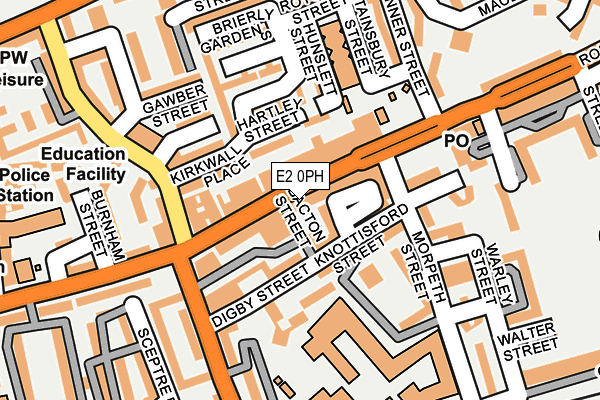 E2 0PH map - OS OpenMap – Local (Ordnance Survey)