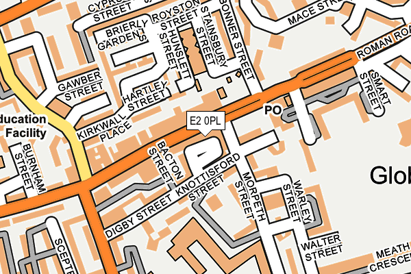E2 0PL map - OS OpenMap – Local (Ordnance Survey)