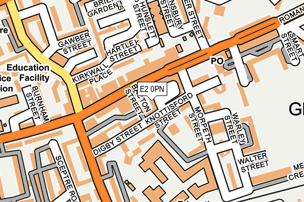 E2 0PN map - OS OpenMap – Local (Ordnance Survey)